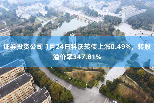 证券投资公司 1月24日科沃转债上涨0.49%，转股溢价率347.81%